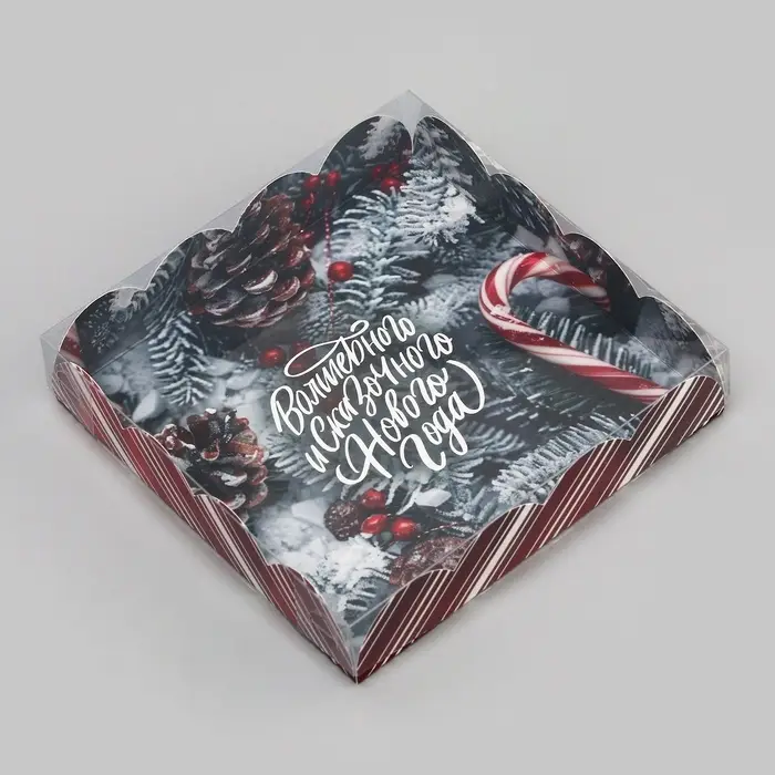 Коробка для печенья, &laquo;Новогодние трости!&raquo;, 15&times;15&times;3 см, Новый год