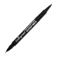 Маркер перманентный Calligrata, двухсторонний, круглый, 2 мм/0.7 мм, чёрный