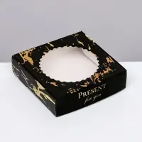 Коробка сборная с окном, &laquo;Презент&raquo;, 11.5&times;11.5&times;3 см