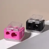 Точилка косметическая, с крышкой, двойная, МИКС