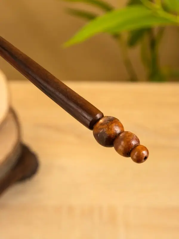 Заколка для волос фигурная, дерево Соно, 20 см, цв. тёмно-коричневый