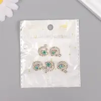 Декор для творчества металл, стразы "Космический месяц" золото 1,8х1,4х0,5 см