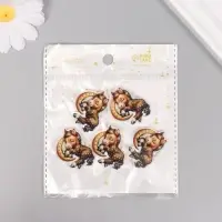 Декор для творчества акрил "Лошадка в пижамке сладко спит" 2,5х3,4х0,2 см