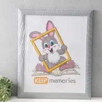 Фоторамка для фото 40х50 см "Luxe Elegance" пластик, серо-голубой, (пластик экран)