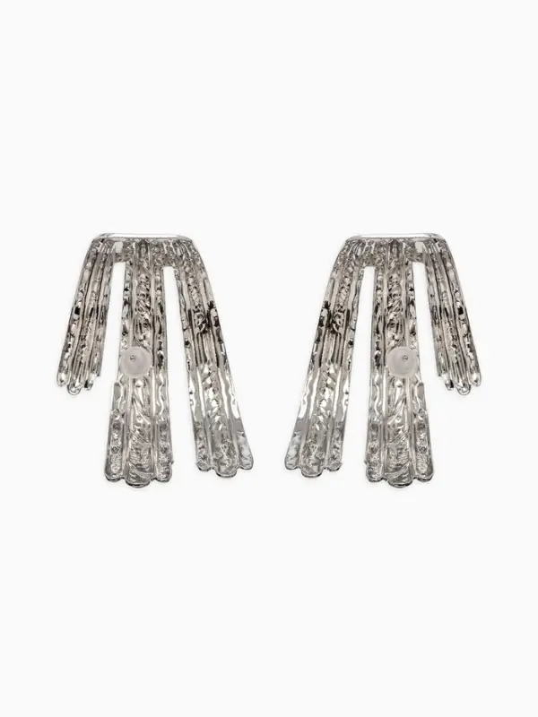 Серьги металл &laquo;Трио&raquo; объёмные, цвет серебро