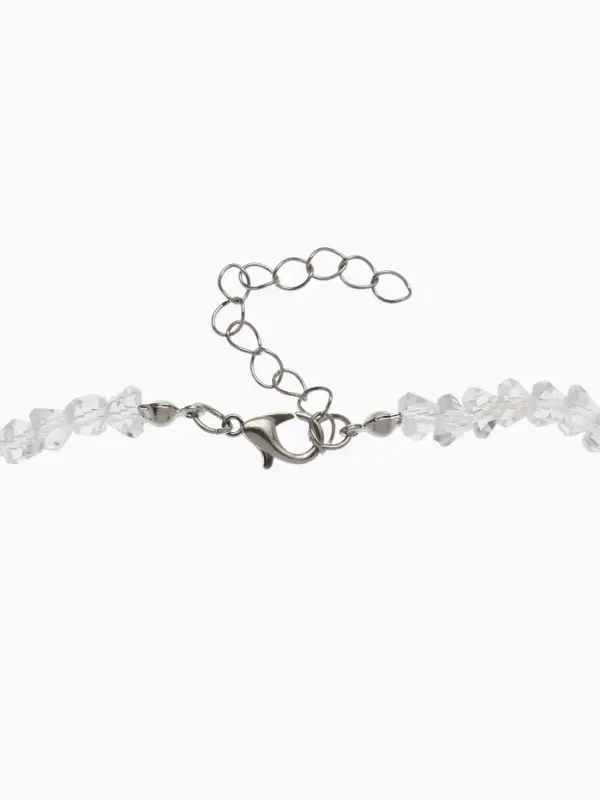 Колье "Дуга" водопад, цвет белый в серебре
