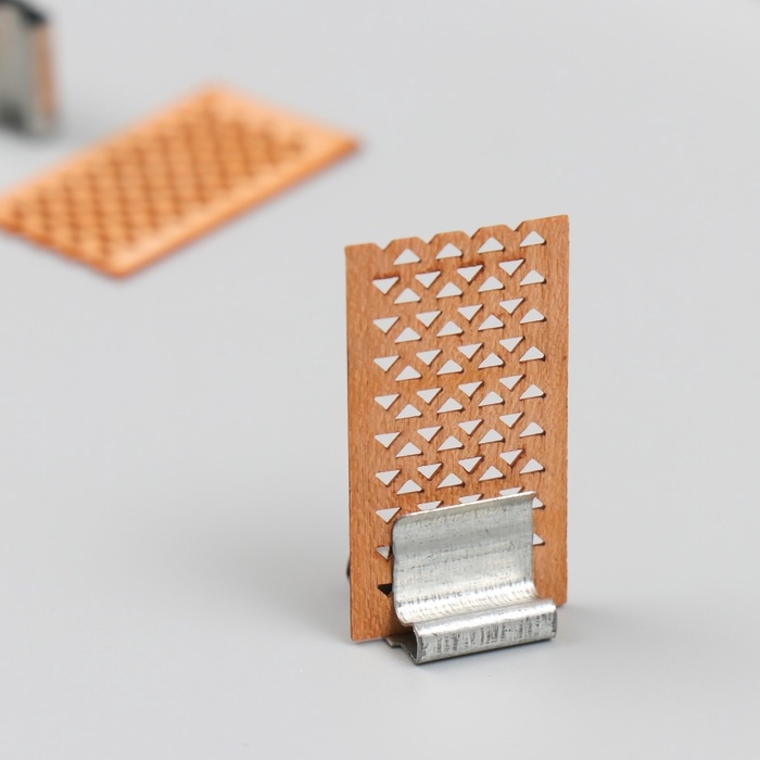 Фитиль для свечи дерево с металлическим держателем широкий набор 2 шт 2х3,6 см