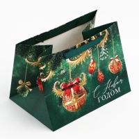 Пакет подарочный новогодний с широким дном &laquo;С Новым годом&raquo;, 25 х 19 х 18 см