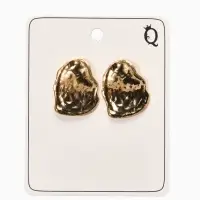 Серьги металл &laquo;Мятые&raquo;, цвет золото