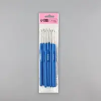 Крючок для вязания, с пластиковой ручкой, d=3 мм, 13.5 см, синий