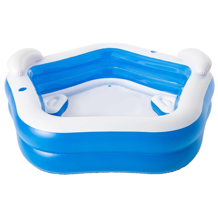 Бассейн надувной Bestway, 213&times;206&times;69 см, с сиденьями и подголовниками, от 6 лет, 54153