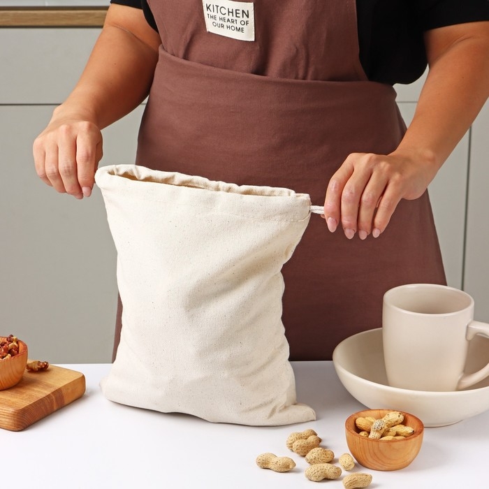 Мешочек для хранения продуктов Доляна, 25&times;30 см, лён