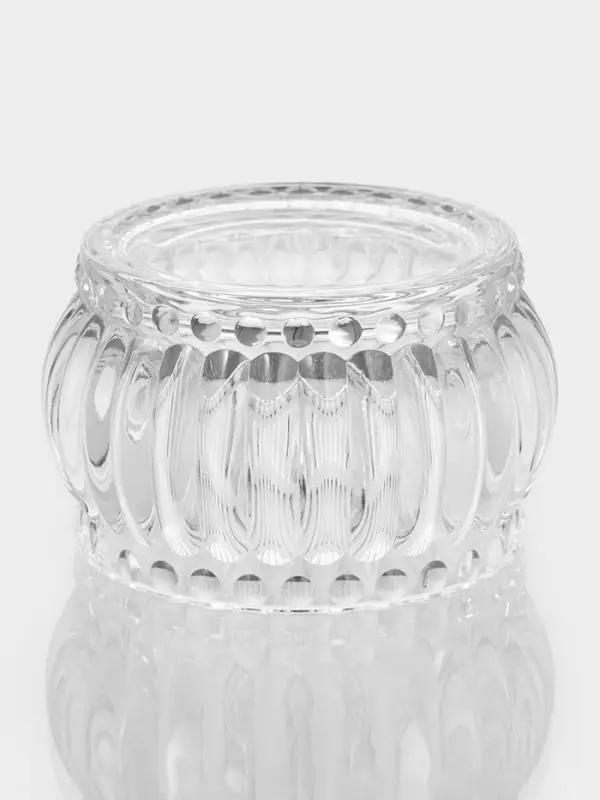 Конфетница с крышкой "Ребристая" 9х9х10 см, прозрачная