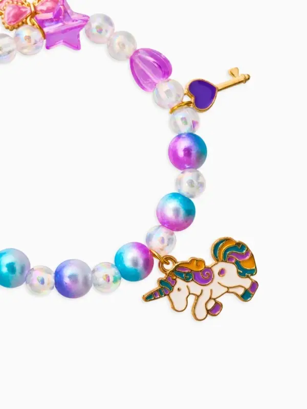 Браслет детский &laquo;Выбражулька&raquo;, единорог, корона, бант, цветной