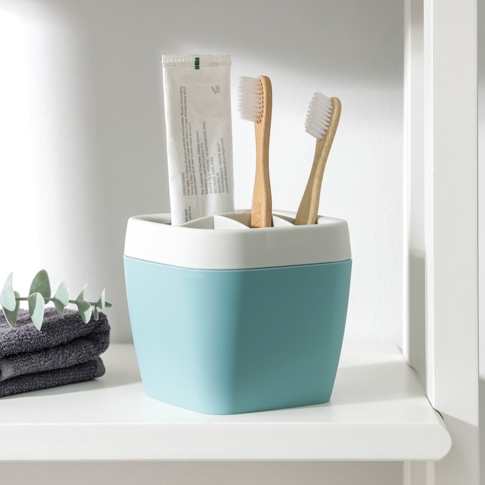 Подставка для зубных щёток &laquo;Эллиса&raquo;, цвет бирюзовый
