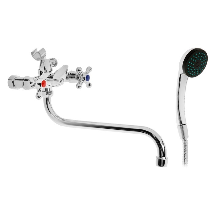 Смеситель для ванны Istok life Standard 0402.417, двухвентильный, с длинным изливом, хром