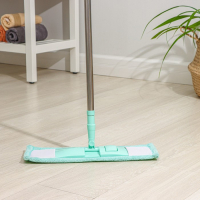 Швабра для мытья пола плоская Доляна, насадка из микрофибры 40&times;10 см, телескопическая стальная ручка 68(122) см