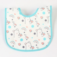 Нагрудник детский Крошка Я (фасовка 10 шт., бирюзовая окантовка)