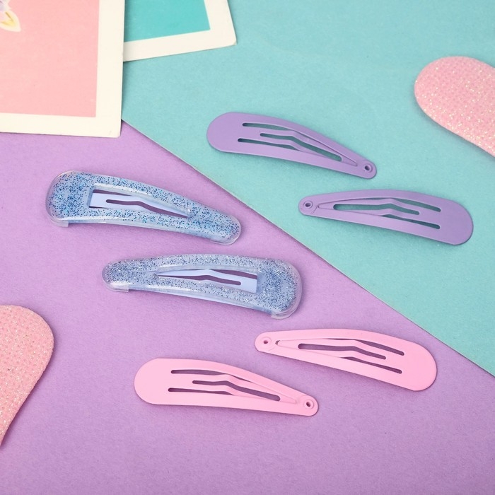 Невидимка для волос "София" (набор 6 шт) весна, 4,5 см