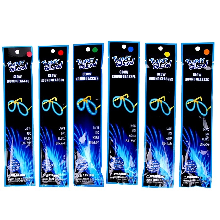 Неоновая палочка &laquo;Очки&raquo;, цвета МИКС