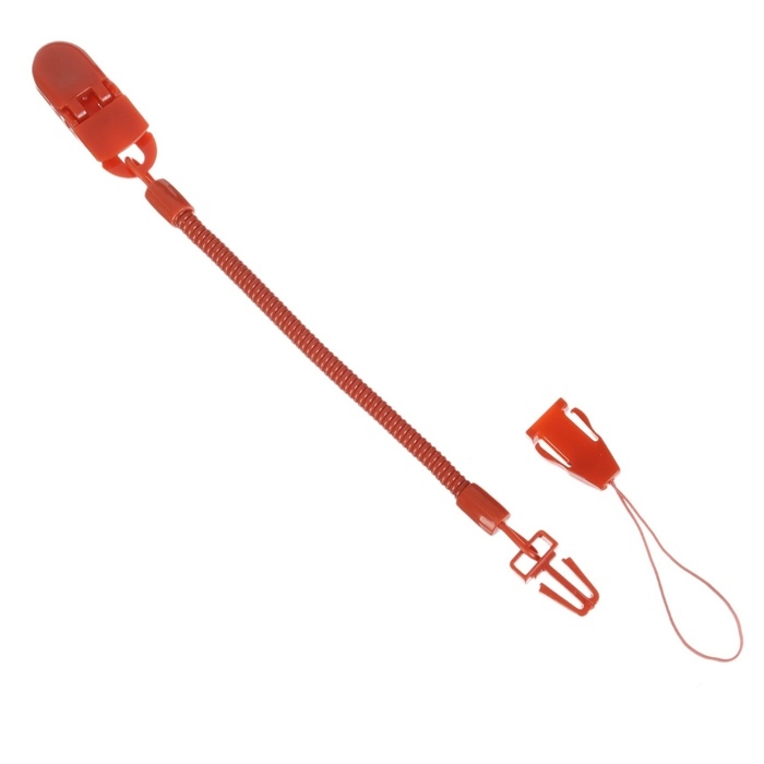 Соска - пустышка ортодонтическая, силикон, +6 мес., с держателем, цвет вишневый