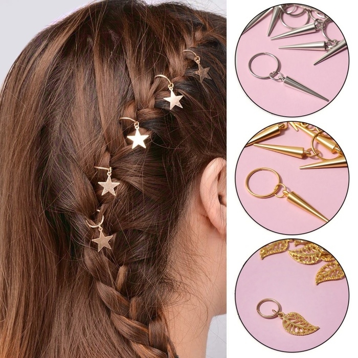 Пирсинг для волос &laquo;Клин&raquo;, 4,1 &times; 1,3 см, 10 шт, цвет серебристый