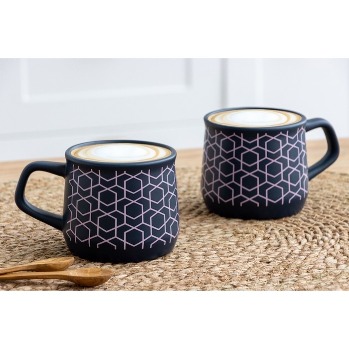 Кружка керамическая &laquo;Геометрия&raquo;, 380 мл, цвет синий