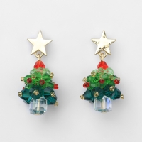Серьги &laquo;Новогодние&raquo; ёлочки, цветные в золоте