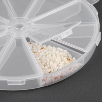 Органайзер для бисера, 10 отделений, d = 12,8 &times; 1,5 см, цвет прозрачный