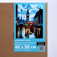 Картина по номерам на холсте с подрамником "Дождливая улица" 40*50 см