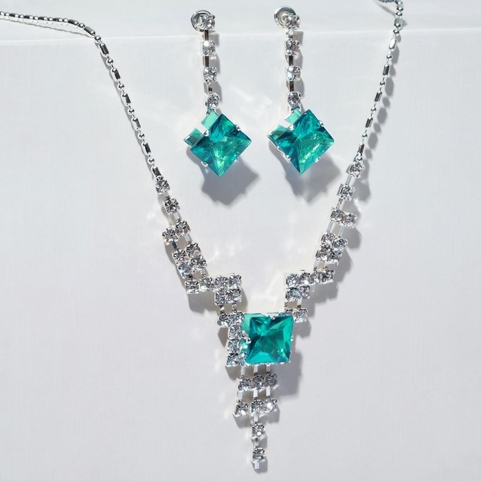 Набор 2 предмета: серьги, колье &laquo;Лёгкий флирт&raquo;, ромбики, цвет МИКС, 45 см