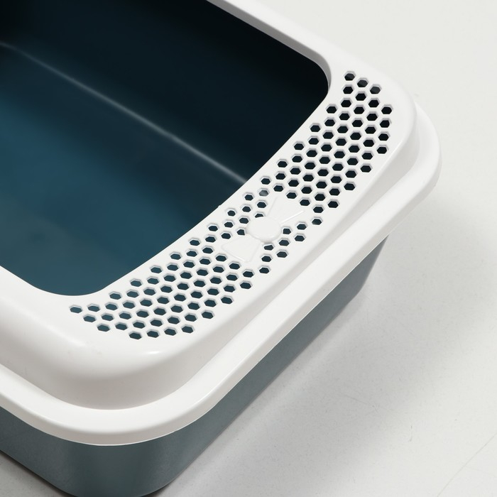 Туалет Сима с бортом + совок-микс 30 х 39 х 13,5 см серый FIX