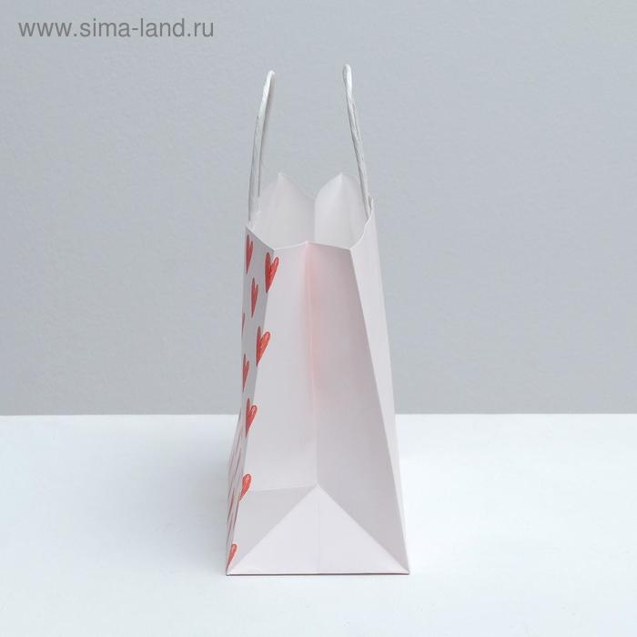 Пакет подарочный крафтовый, упаковка, &laquo;Просто люблю&raquo;, 25 х 22 х 12 см