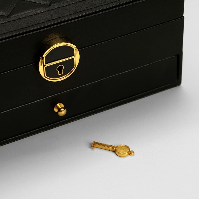 Подставка для украшений &laquo;Шкатулка&raquo; 2 яруса, 17&times;23&times;10 см, цвет чёрный