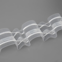 Шторная лента, органза, 4 см, 50 &plusmn; 1 м, цвет прозрачный