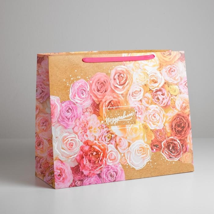 Пакет подарочный ламинированный горизонтальный, упаковка, &laquo;Прекрасный праздник&raquo;, XL 49 х 40 х 19 см