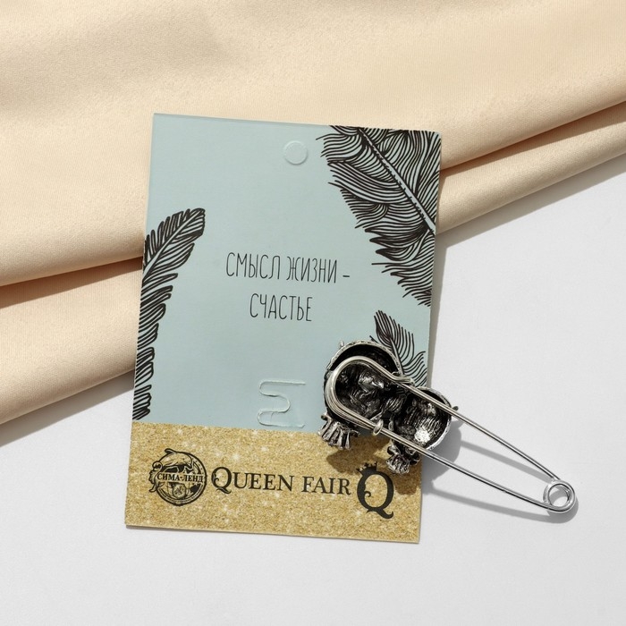 Булавка &laquo;Совы&raquo; пара, 6 см, цвет зелёный в чернёном серебре