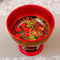 Конфетница,  14&times;14 см, хохлома