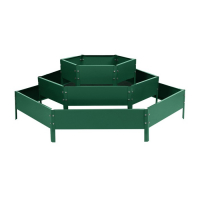 Клумба оцинкованная, 3 яруса, d = 60&ndash;100&ndash;140 см, h = 45 см, зелёная, Greengo