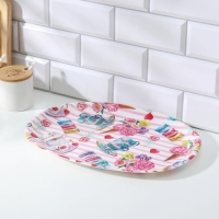 Поднос пластиковый &laquo;Сладости&raquo;, 38&times;28&times;2,5 см, цвет МИКС