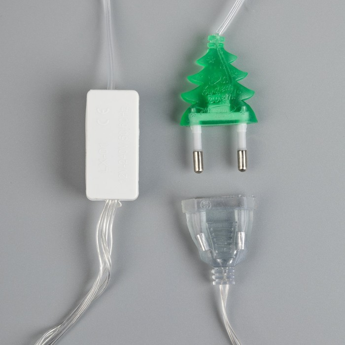 Гирлянда &laquo;Бахрома&raquo; 1.8 &times; 0.5 м с насадками &laquo;Звёзды&raquo;, IP20, прозрачная нить, 48 LED, свечение мульти (RG/RB), мигание, 220 В