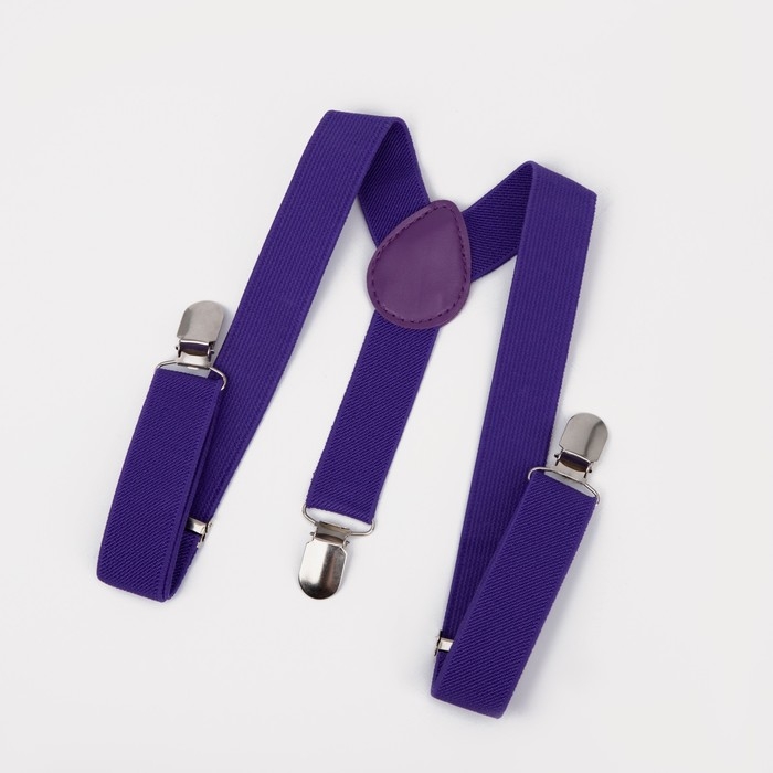 Подтяжки детские &laquo;Выбражулька&raquo;, ширина 2.5 см, бабочка, цвет фиолетовый