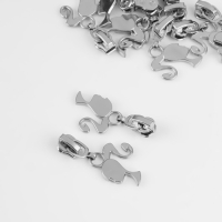 Бегунок автоматический для металлической молнии, №3, декоративный &laquo;Кукла&raquo;, 10 шт, цвет никель