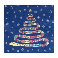 Новогодние салфетки бумажные Bouquet de Luxe &laquo;Год змеи&raquo;, 3 слоя, 24х24 см, 25 шт.