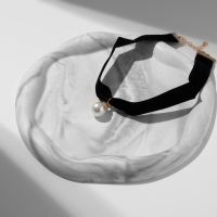 Чокер &laquo;Шарик&raquo;, жемчужина, цвет чёрный, L=30 см