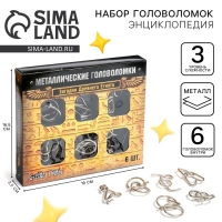 Головоломка металлическая &laquo;Загадки Древнего Египта&raquo;, набор 6 шт.