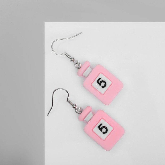 Серьги ассорти &laquo;Радость&raquo; духи, цвет бело-розовый в серебре