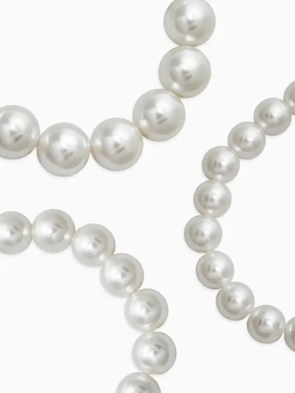 Браслет "Бусины жемчуга" (набор 3 шт), №10,12.14, цвет белый