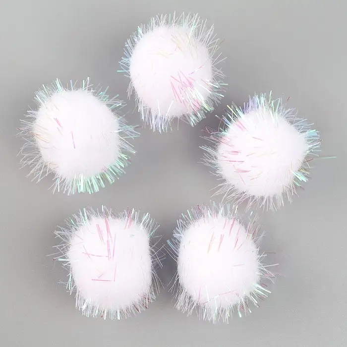 Набор деталей для декора &laquo;Бомбошки с блеском&raquo;, набор 18 шт., размер 1 шт &mdash; 2,5 см, цвет белый перламутр