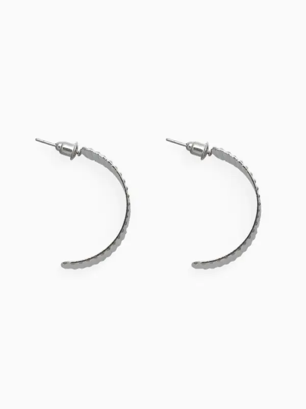 Серьги металл "Дуга" тренд, цвет серебро